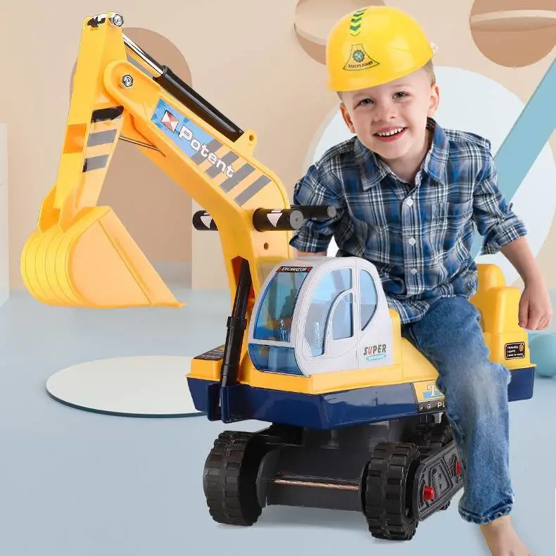 Children's Large Electric Excavator Bulldozer Can Sit