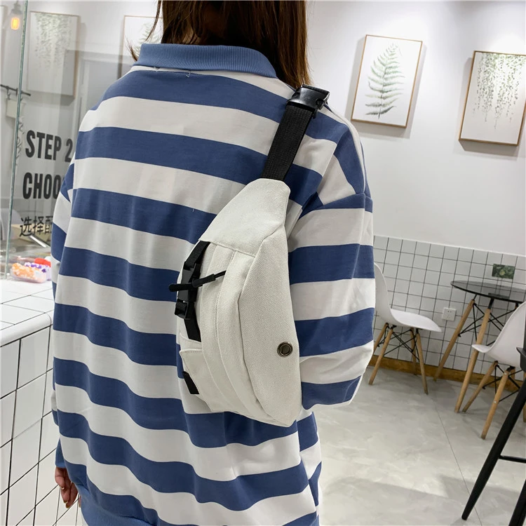 Japanese Harajuku Tooling Chest Female Korean Version Student Canvas Messenger Waist Bag