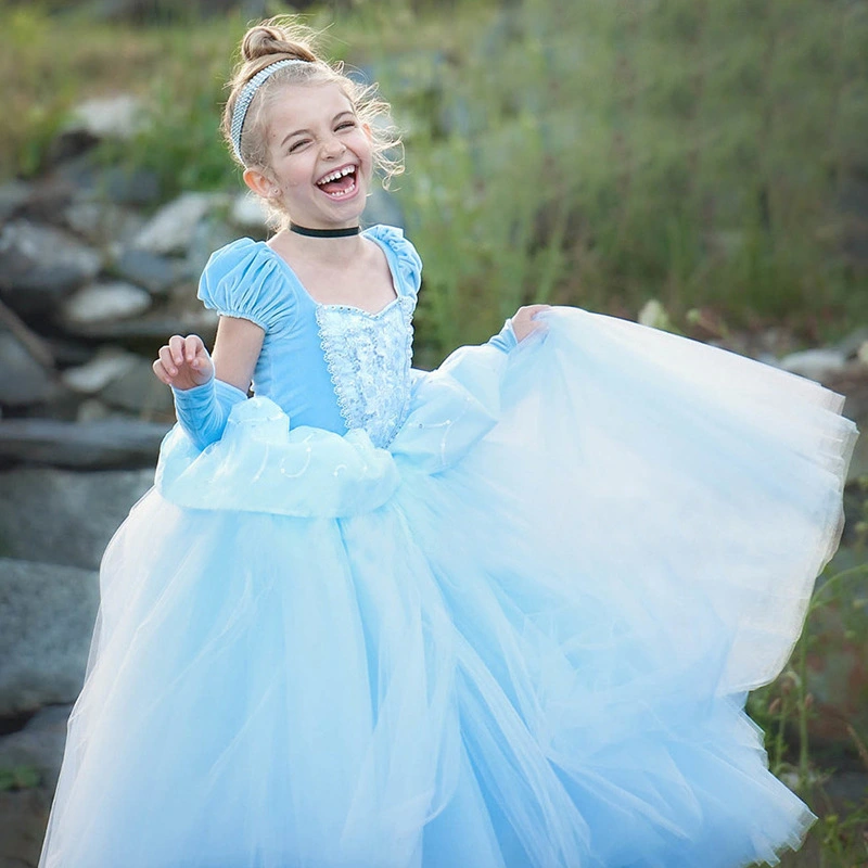 Short Sleeve Tulle Tutu Dress Children's Birthday Performance Dress