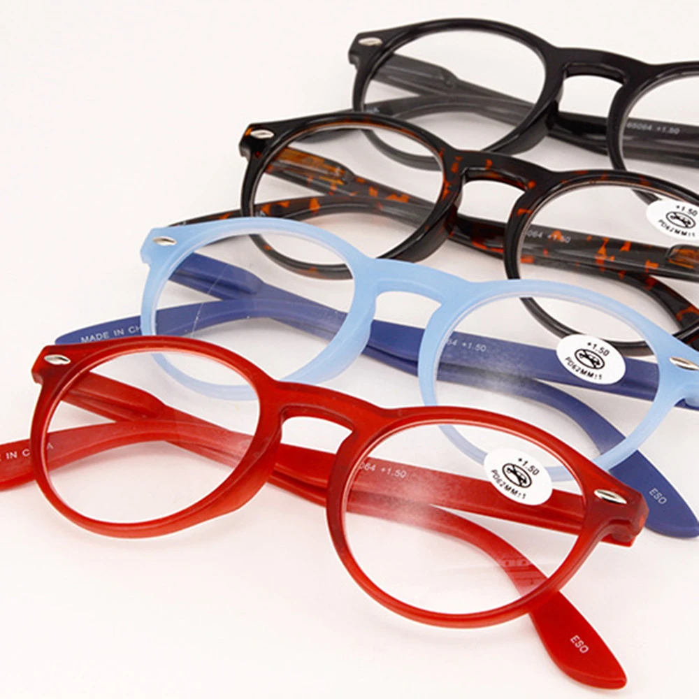 Retro Reading Glasses With Rice Nails Round Fashion