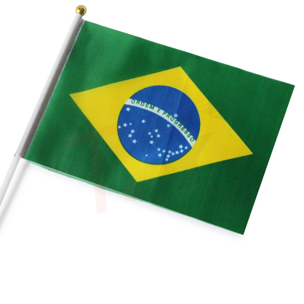 14X21CM Brazil Hand-waving Flag