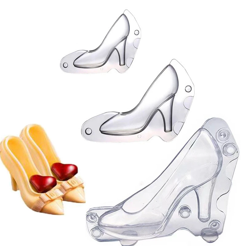 3D Women's High Heels Chocolate Transparent Plastic Cake Decoration Mold