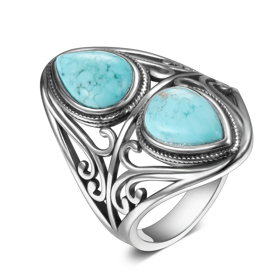 Creative Openwork Engraved Ring Amethyst
