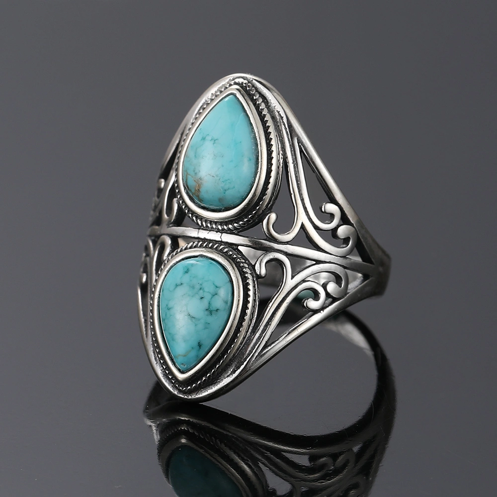 Creative Openwork Engraved Ring Amethyst
