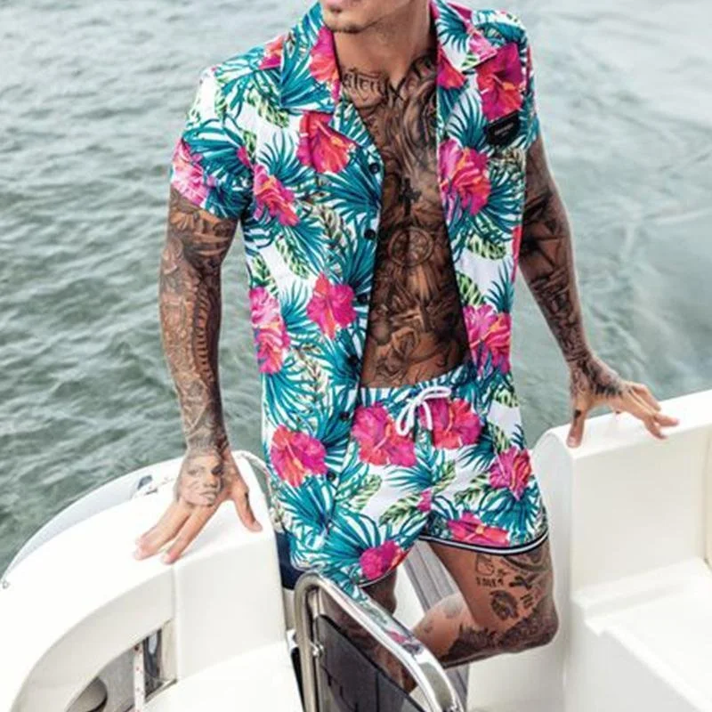 Loose Shirt Casual Men's Shorts Short Sleeve Suit