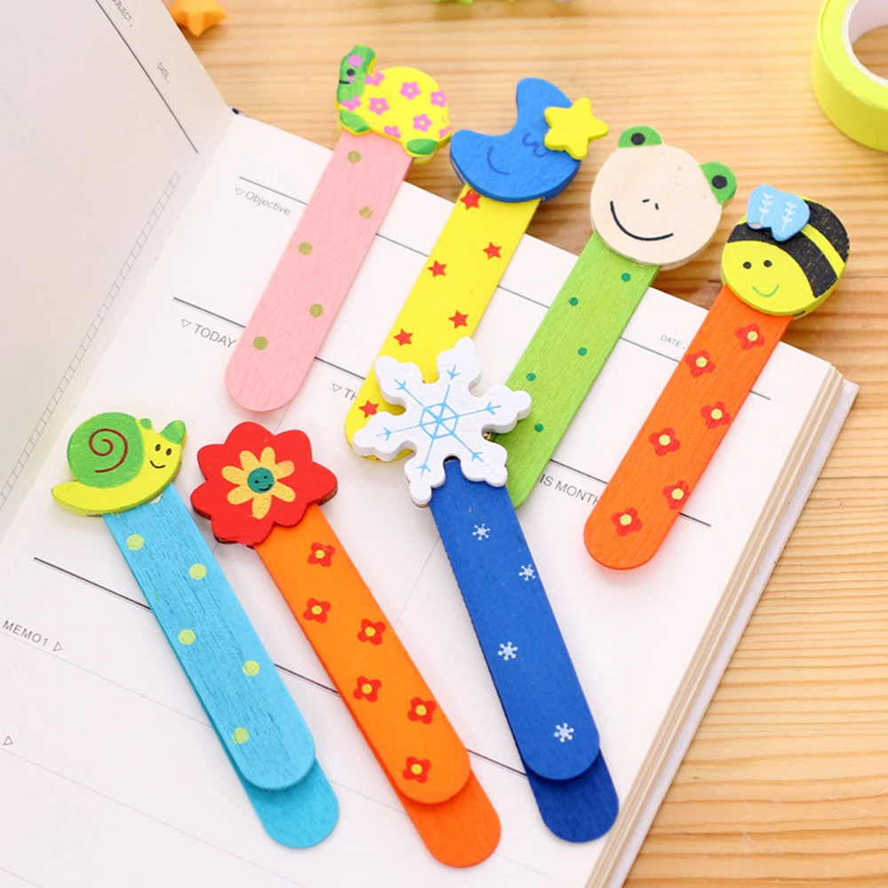 Creative Cute Cartoon Wooden Bookmark Pupils