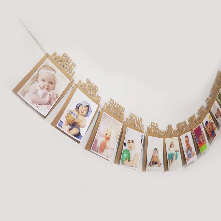 Baby's 100th Birthday Photo Hanging Flag Kraft Paper