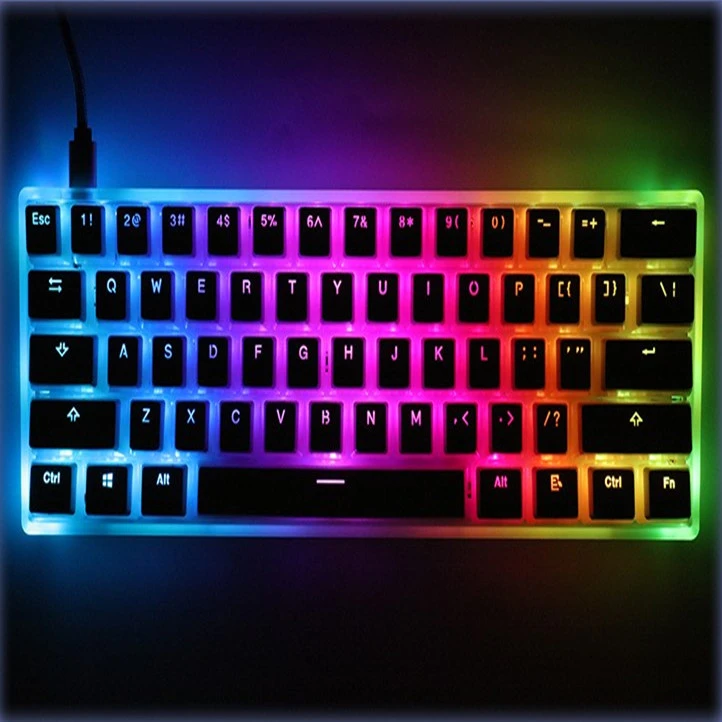 Jelly Transparent Shell Colorful Lights Wired Mechanical Axis Keyboard