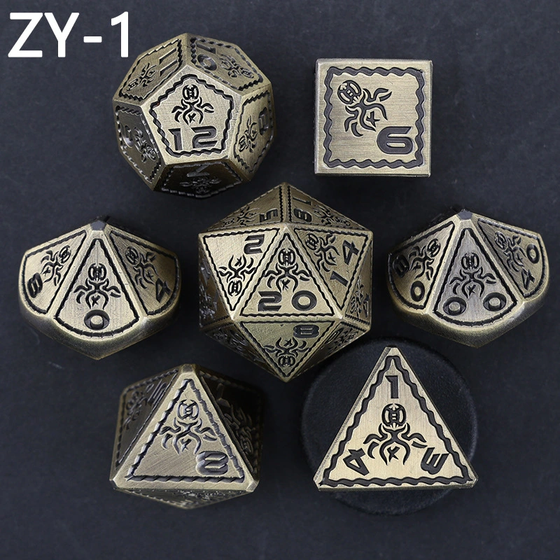 Metal DND Dice Polyhedron RPG 7 Items