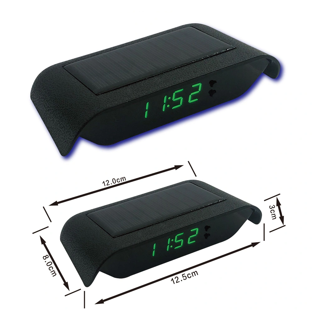 Solar Luminous Car Clock Car High-precision Electronic Watch Car Electronic Clock Wiring Free With Car Start