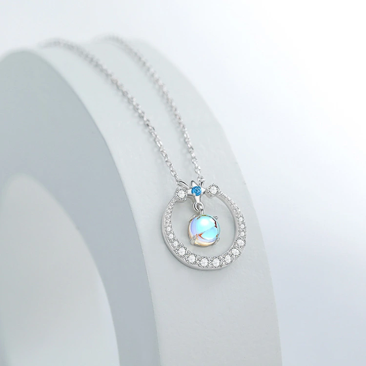 Moonstone Star Ring Necklace For Women Trendy Cold