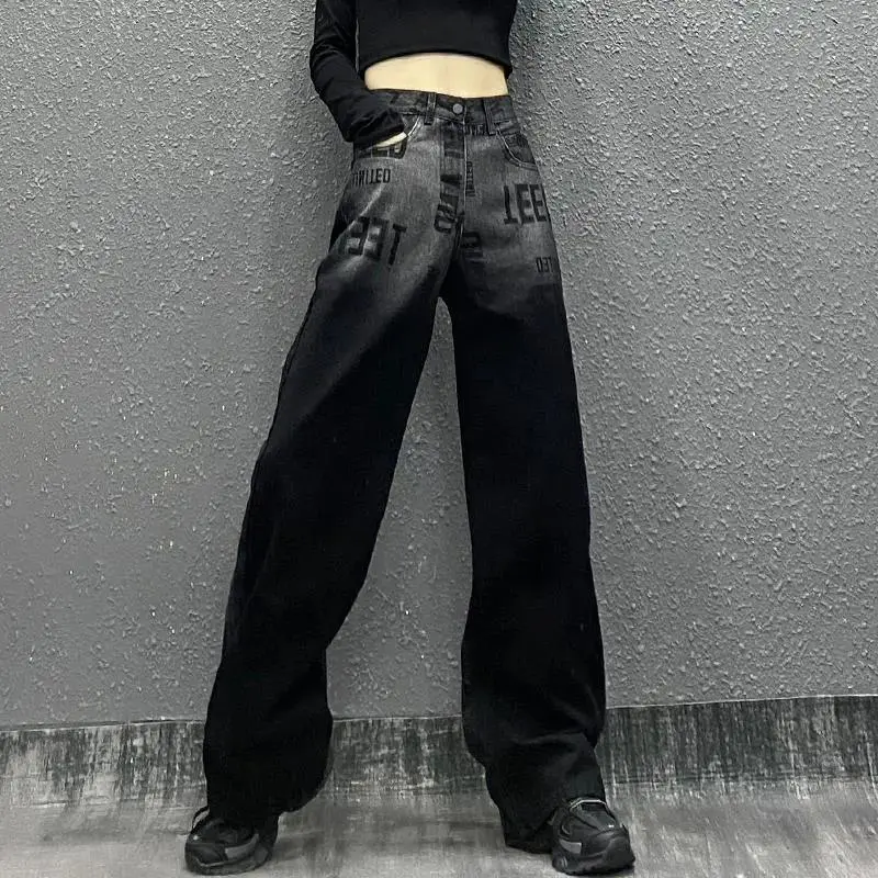 High Waist Loose And Slim Straight Wide Leg Mopping Pants