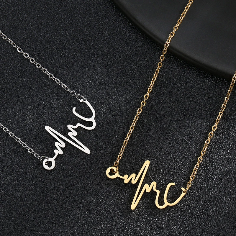 Stainless Steel Heartbeat Love You All-match Sweater Chain Ladies
