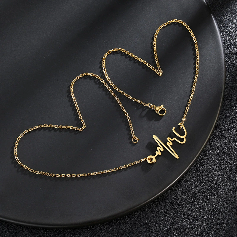 Stainless Steel Heartbeat Love You All-match Sweater Chain Ladies