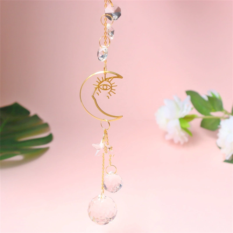 Home Fashion Crystal Star Moon Pendant