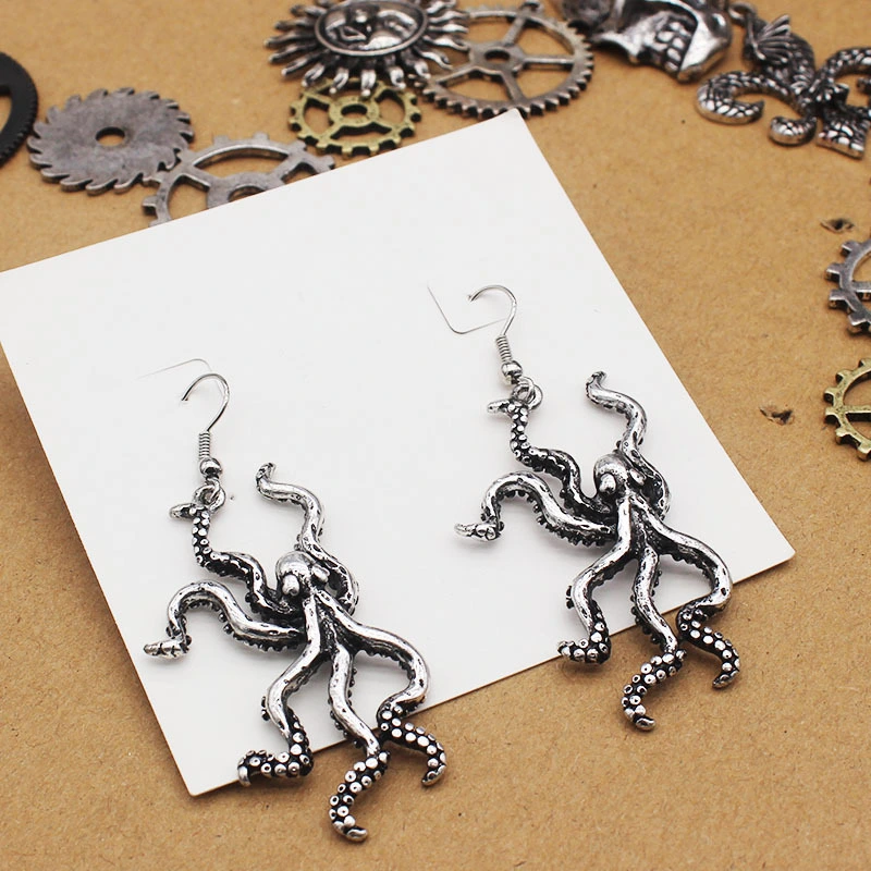 Men's And Women's Fashion Big Octopus Shape Personality Earrings