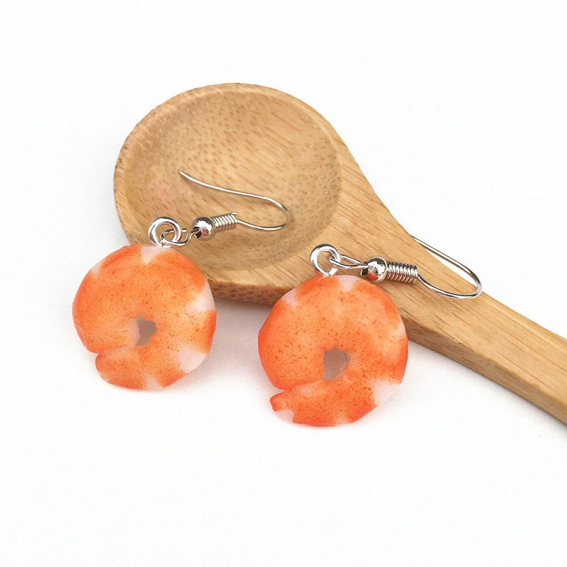 Creative Hand-made Shrimp Earrings Simulation Personality