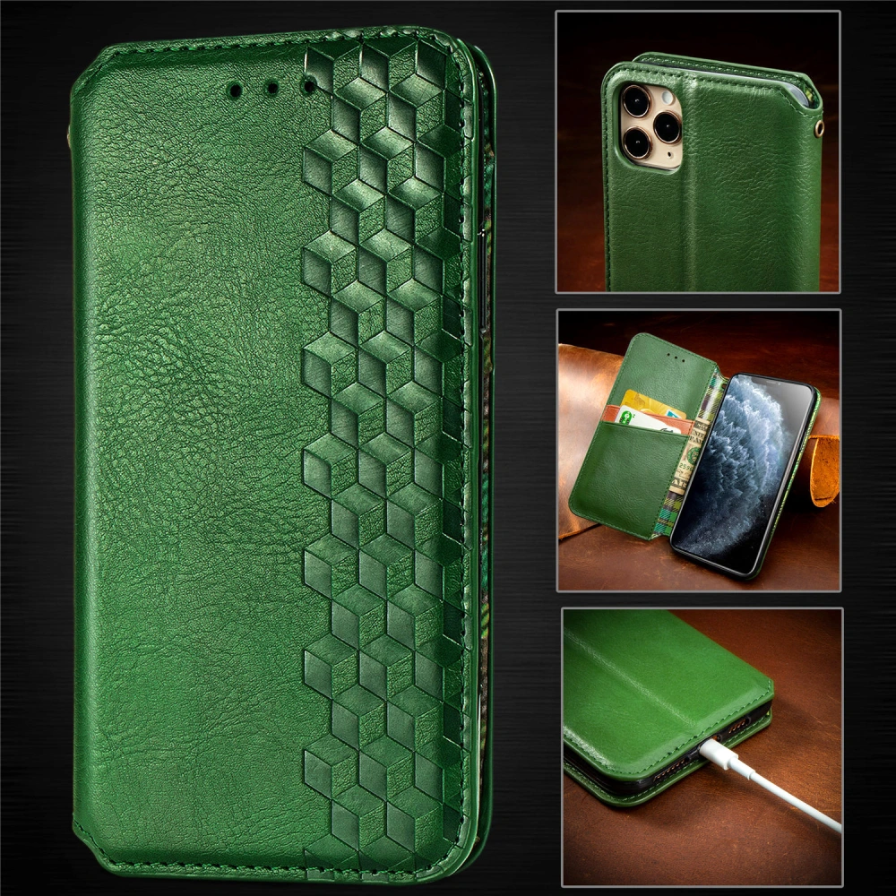 Leatherette Flip Magnetic Protective Phone Case