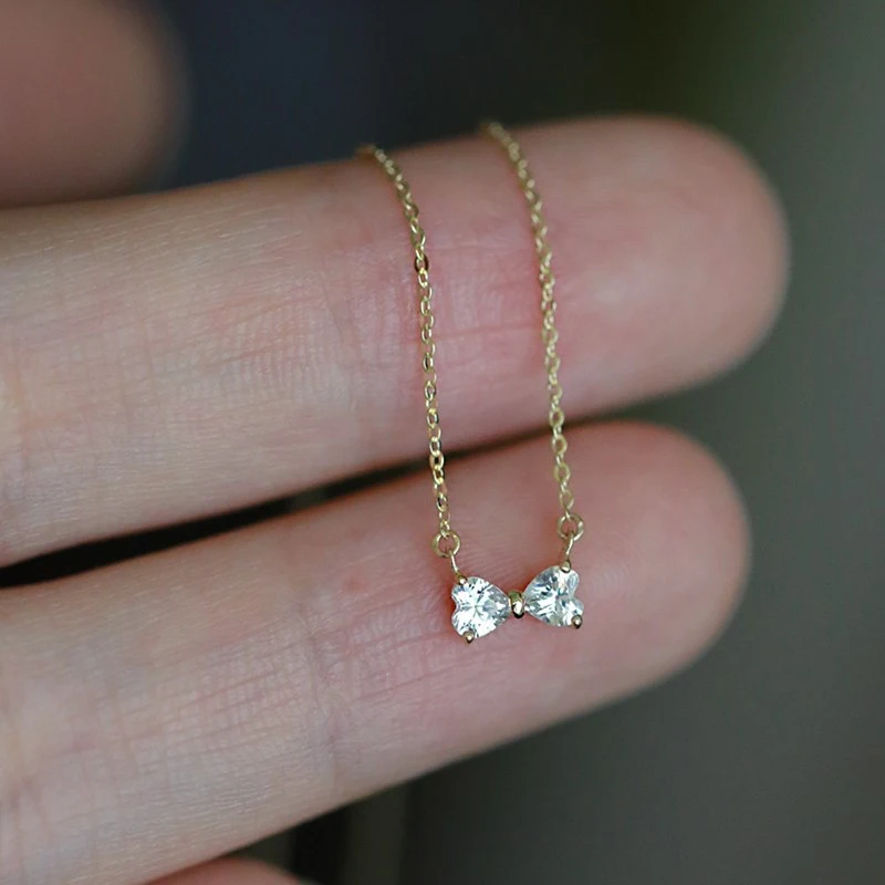 Ins Style Niche Light Luxury Heart-shaped Zircon Clavicle Chain