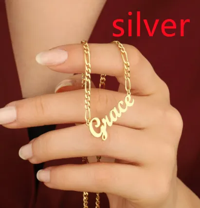 Custom Stainless Steel Name Necklace Electroplated English