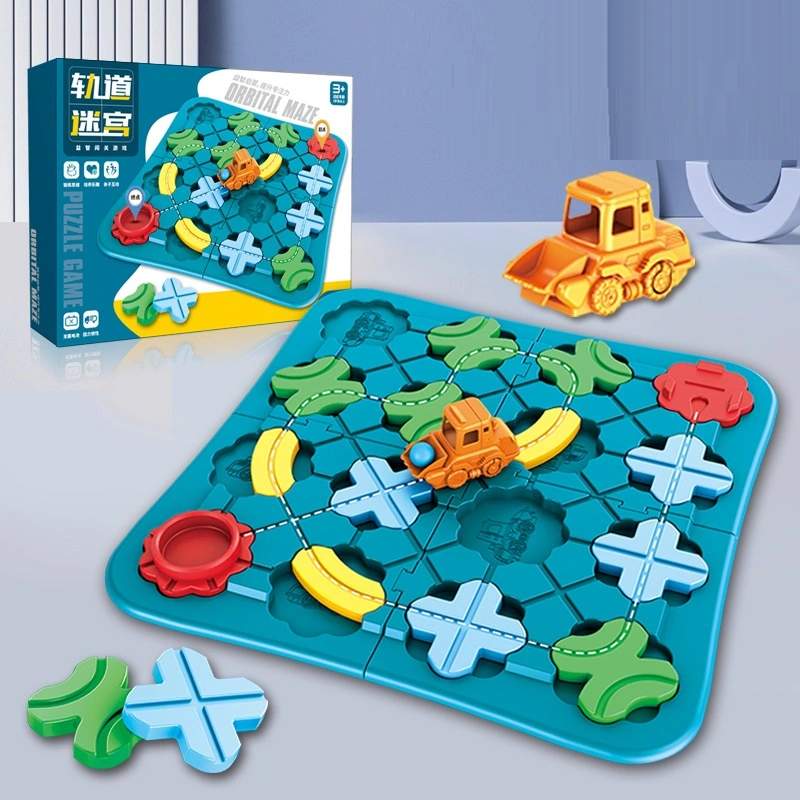 Children's Intelligence Track Maze Car To Break Through The Level Pull Back Engineering Toys