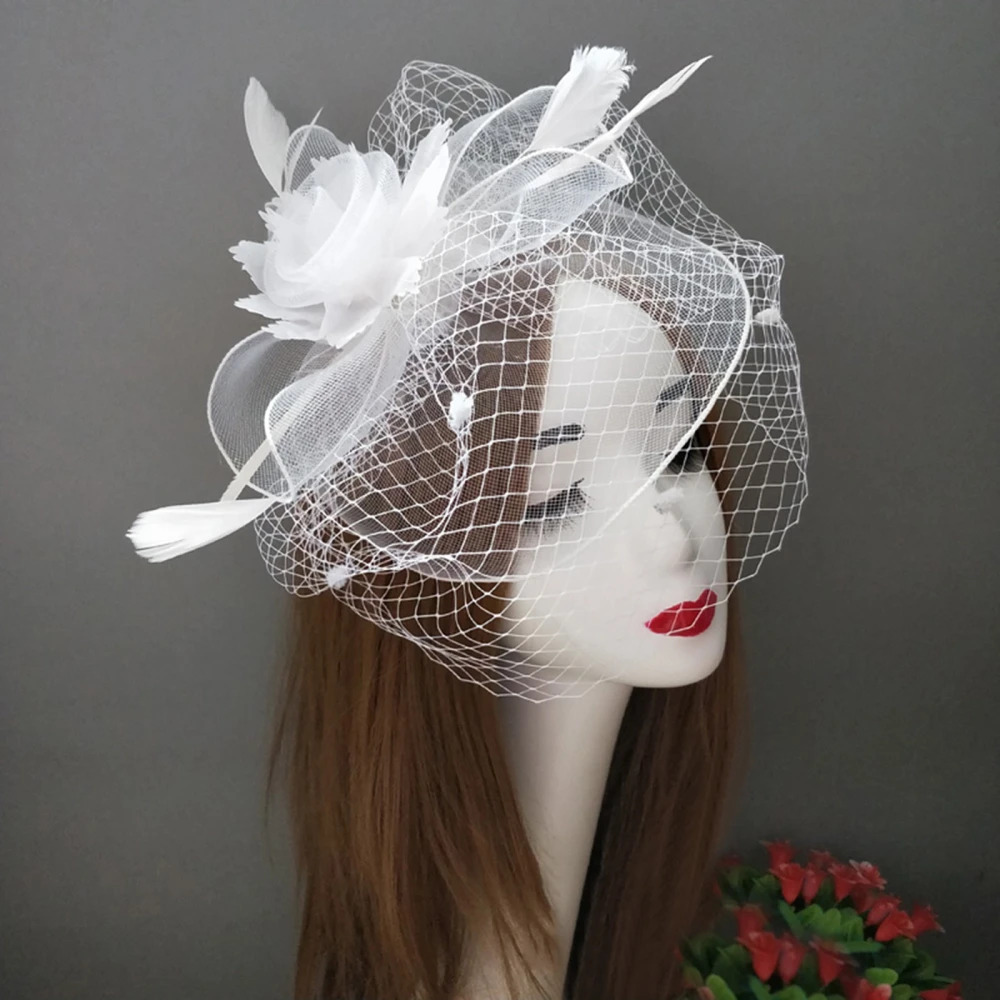 Vintage Feather Mesh Bridal Hair Accessories