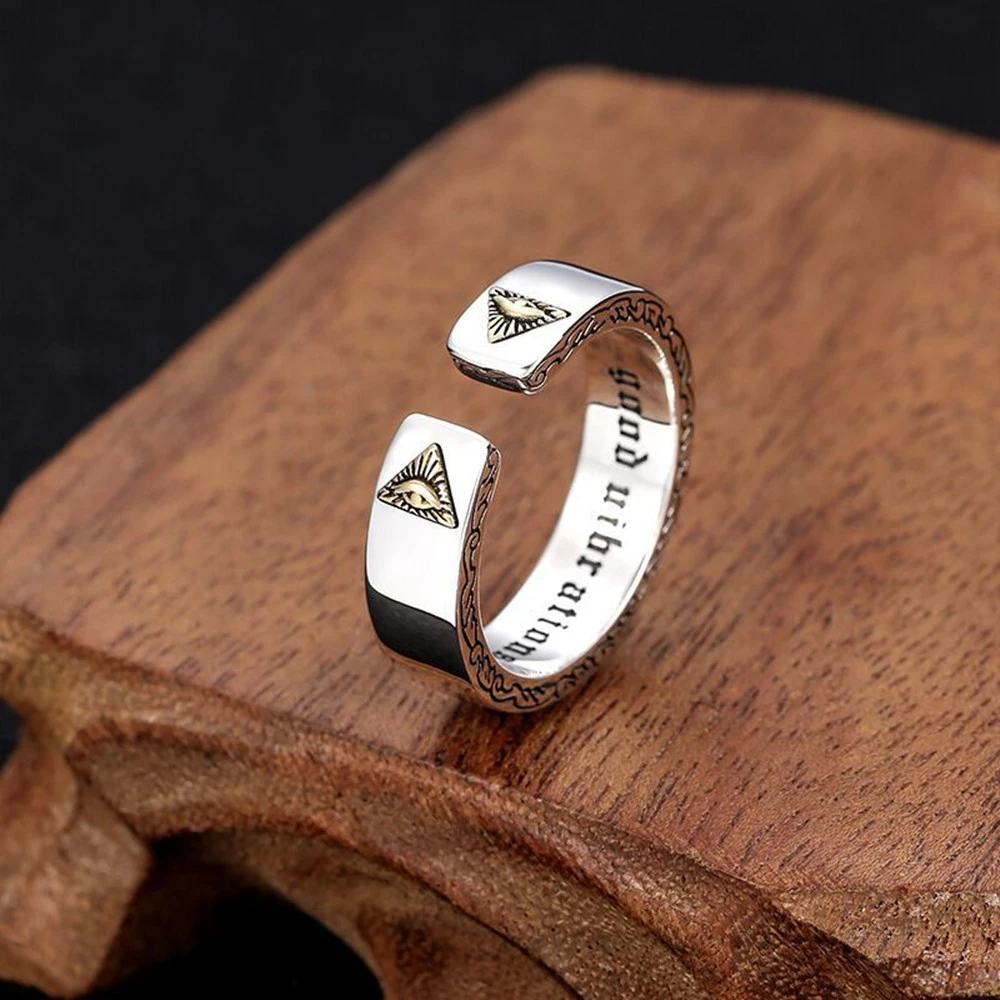 Trendy Men's Alphabet Personality God's Eye Ring