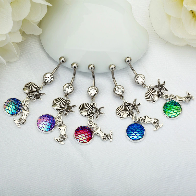 Colorful Shining Beauty Scale Navel Stud Accessories