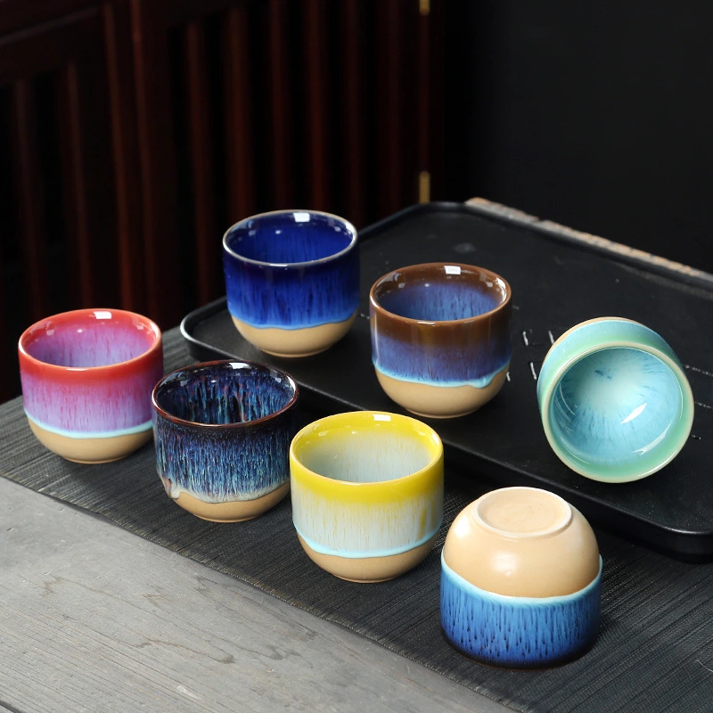 Creative Japanese Ceramic Cup Variable Flow Half Glaze