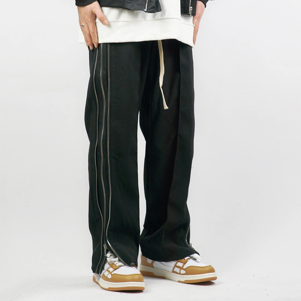 Men's Side Zip Cuff Slit Casual Pants