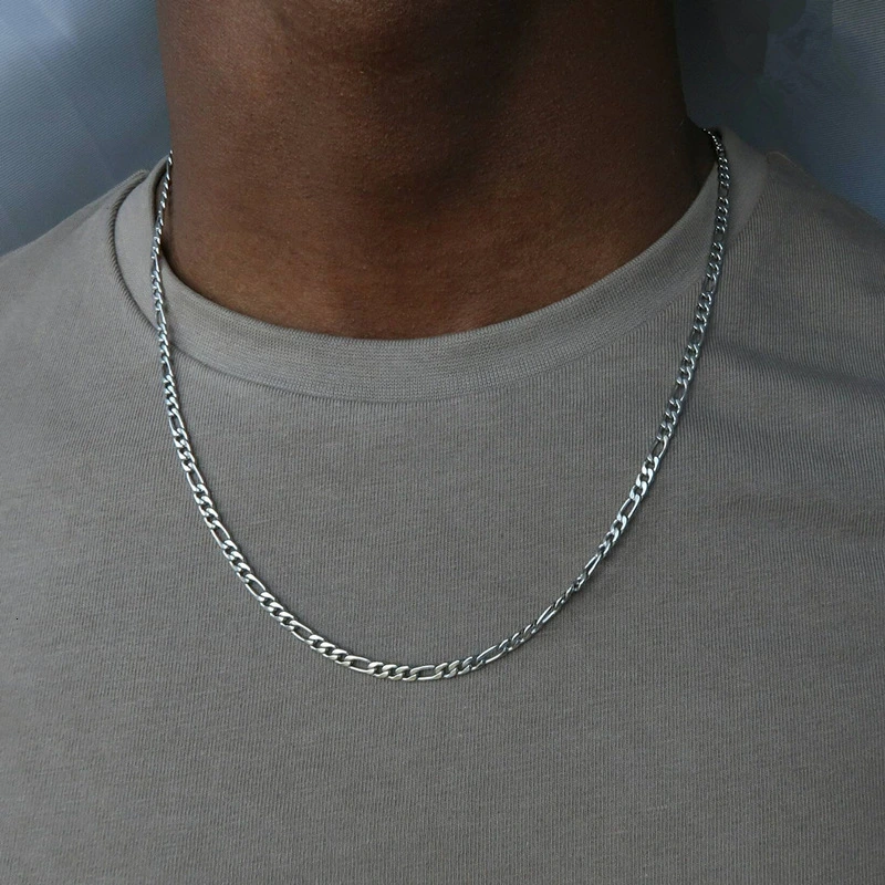 Men's Fashion Simple Gold Silver Chain Necklace