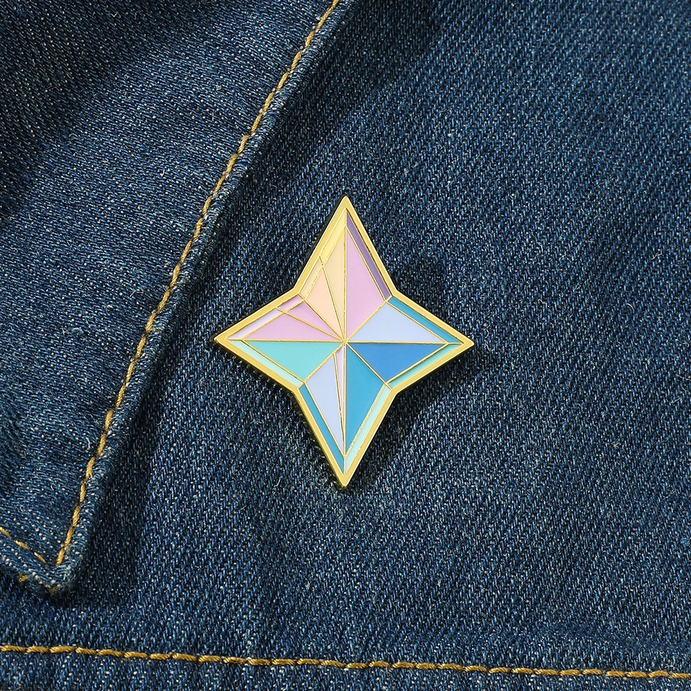 Trendy Simple Geometric Enamel Drip Badge Brooch