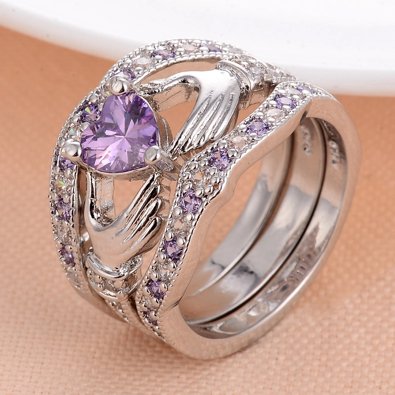 Three-piece Hearts And Arrows Zircon Ring