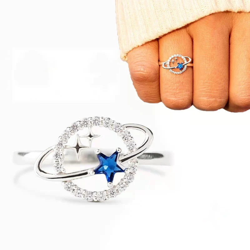 Double Star Surround Fantasy Star Index Ring