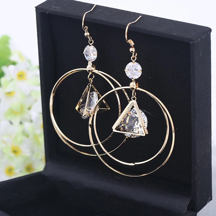 Women's Personality Long Hoop With Big Earrings