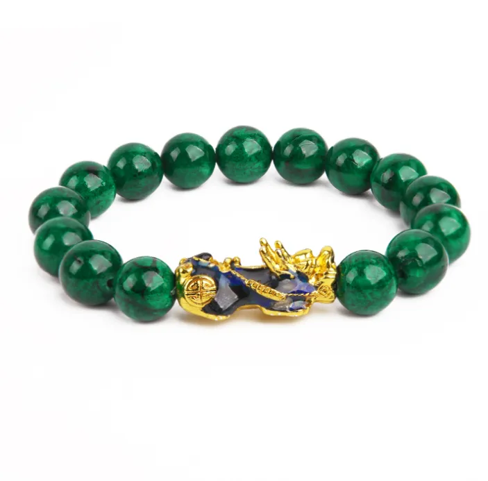 Color-changing Pixiu Bracelets, Sapphire Jewellery, Green Agate Bracelet