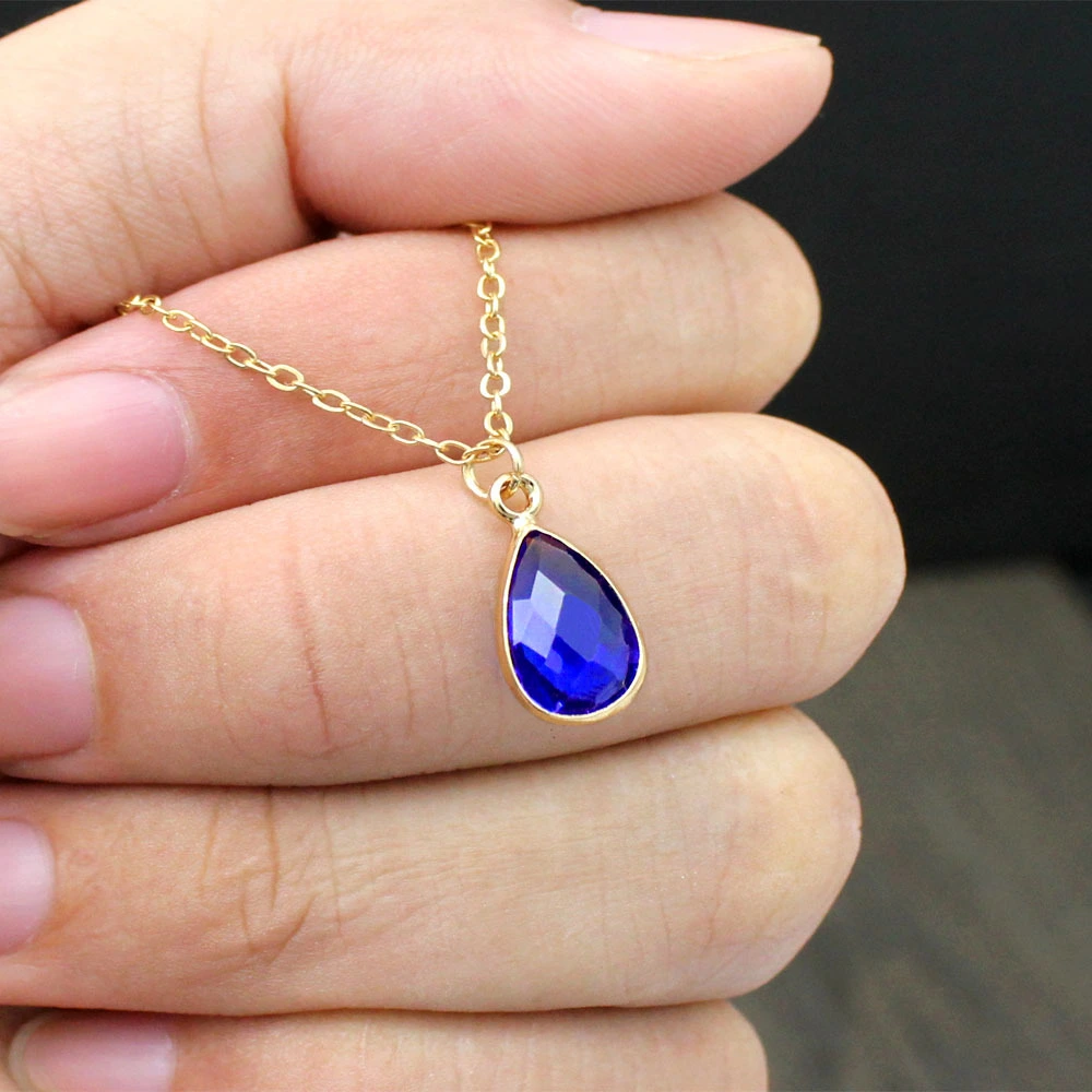 Mother Necklace Water Drop Birthstone Card Jewelry Gift