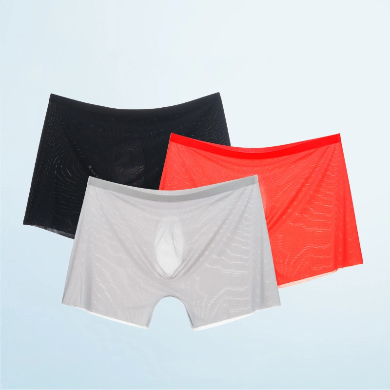 Thin Seamless Transparent Square Red Shorts Head