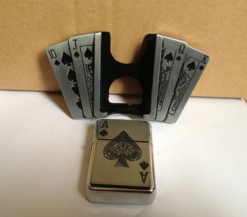 Alloy Playing Card Lighter Series Belt Buckle