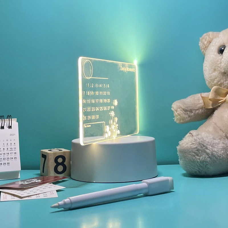 Acrylic Transparent Luminous Calendar Note Board