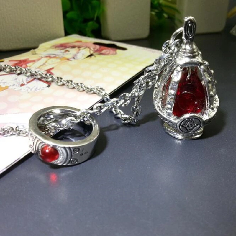 Soul Stone Pendant Necklace Ring Set