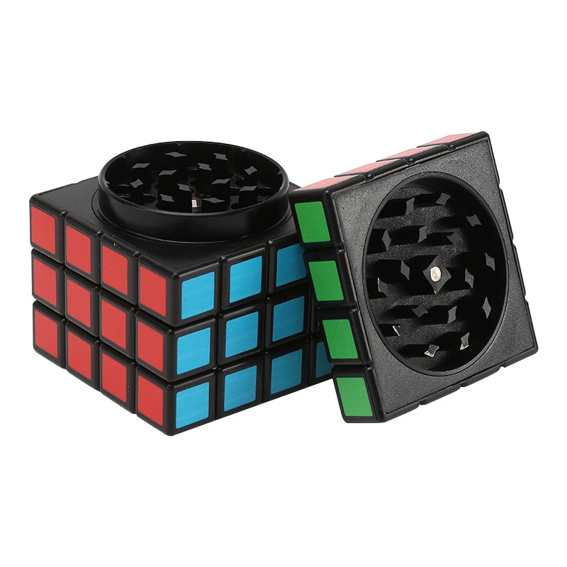 Creative Rubik's Cube Four-layer Zinc Alloy Color Grinder Smoking Set