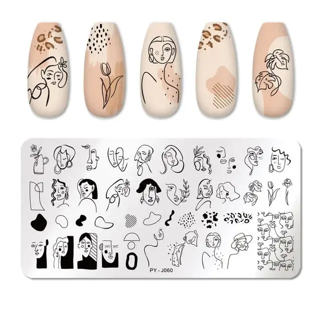 New Stainless Steel Flower Animal Painted Nail Art Transfer Print Template