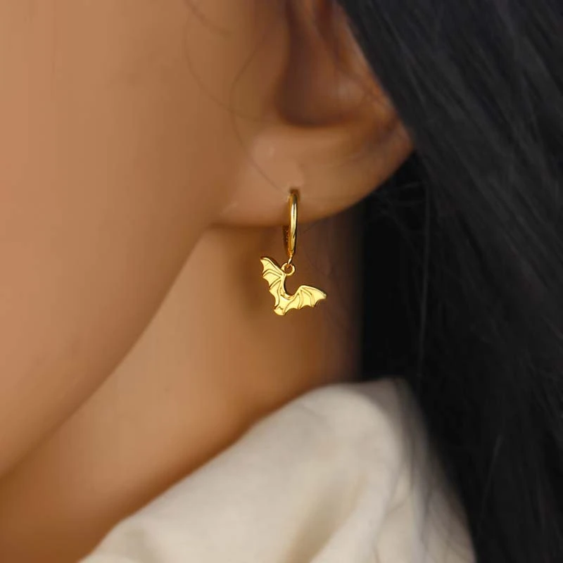 Personality Fashion Bat Earrings Rock Punk