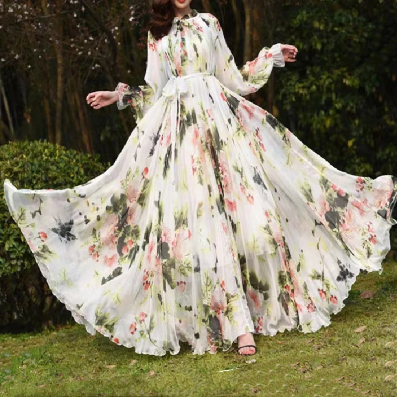 Women's Fashion Personality Chiffon Waist Dress