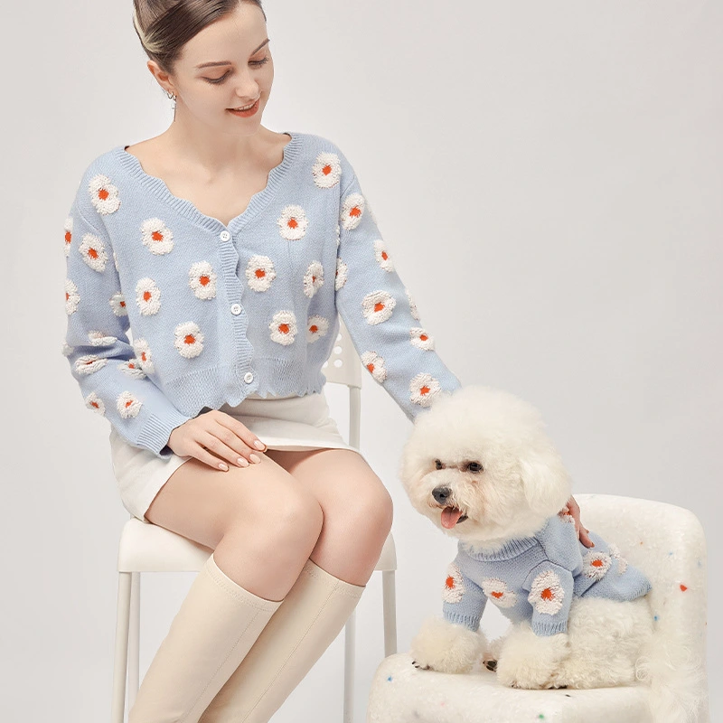 Dog Clothes New Pet Sweater Printing Warm Parent-child Wear