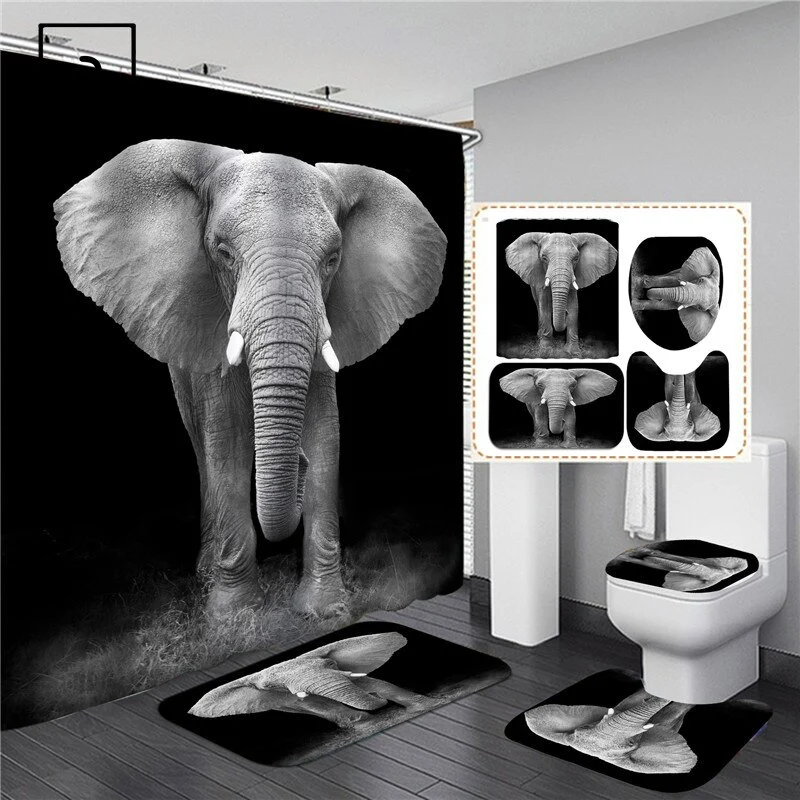 Hot Selling Polyester 3D Digital Printing Waterproof Shower Curtain