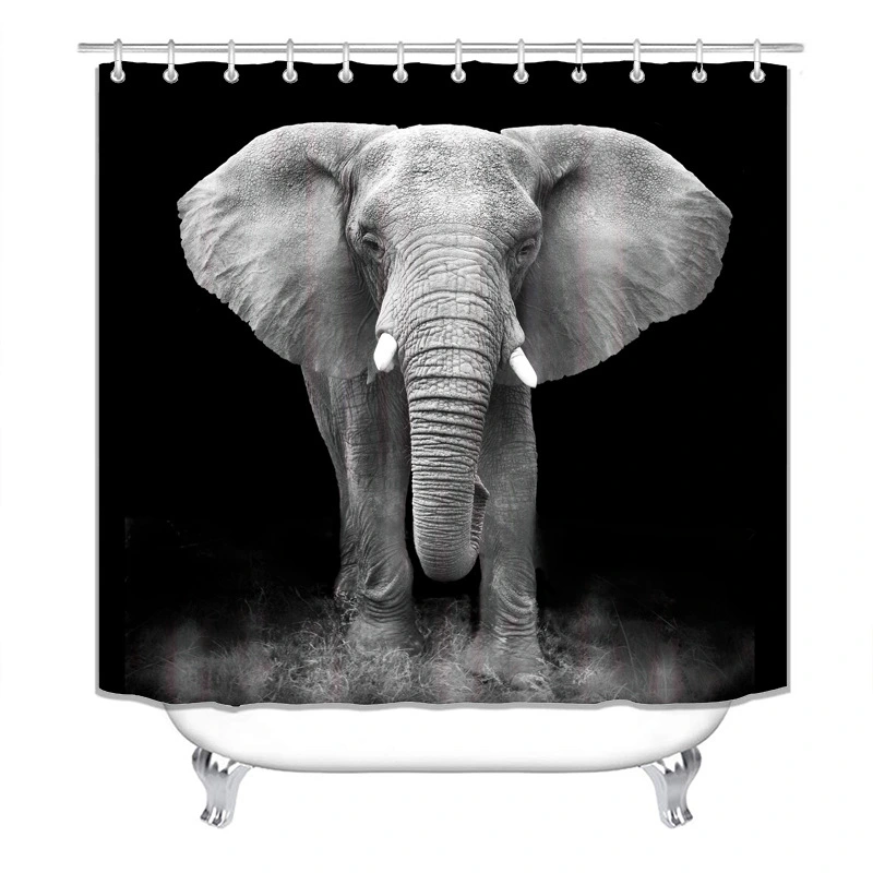 Hot Selling Polyester 3D Digital Printing Waterproof Shower Curtain