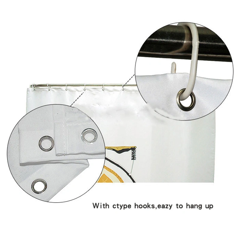 Hot Selling Polyester 3D Digital Printing Waterproof Shower Curtain