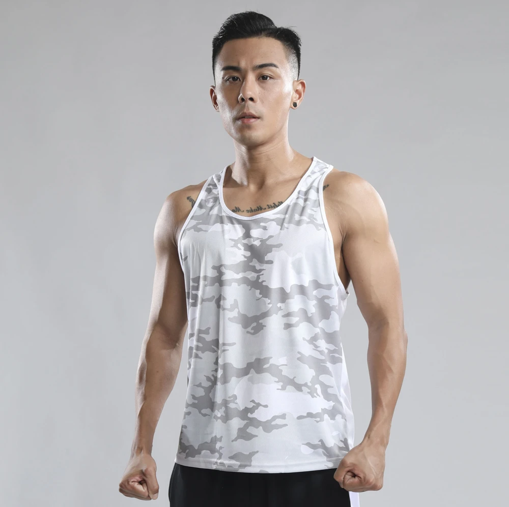 Sports Vest Men's Summer Quick-drying Running Sleeveless Fitness Clothes Loose Training Wear Basketball Camouflage Top Clothes